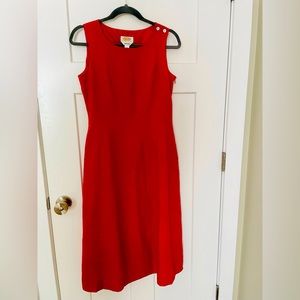 Talbots Red Irish Linen Petites Midi Dress - Sz 8
